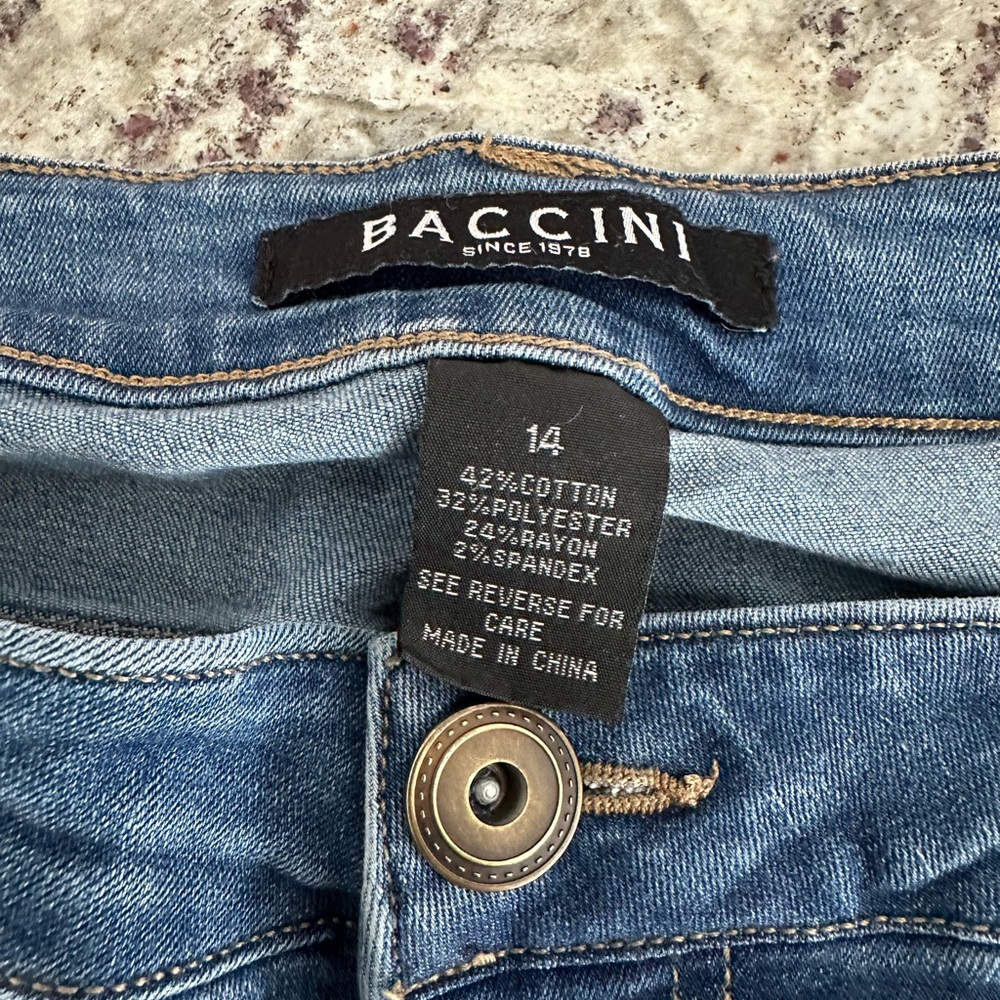 Baccini jeans Rare Find! Plus SZ 14 Blue Denim Wide Leg Vintage - Picture 9 of 11